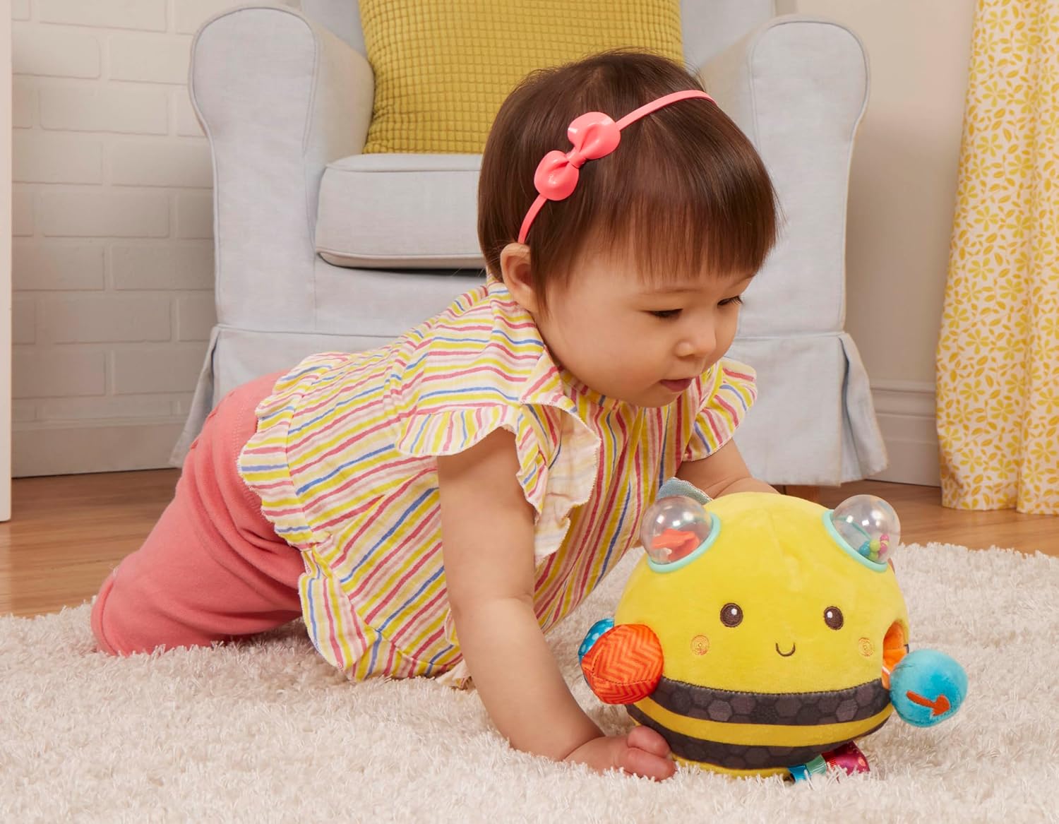 B. toys – Sensory Plush Bumble Bee with Fun Features, Interactive Play, Bumps, Colors, Textures & Sounds, Toys for Infants, Babies – 0+ Months - Image 2