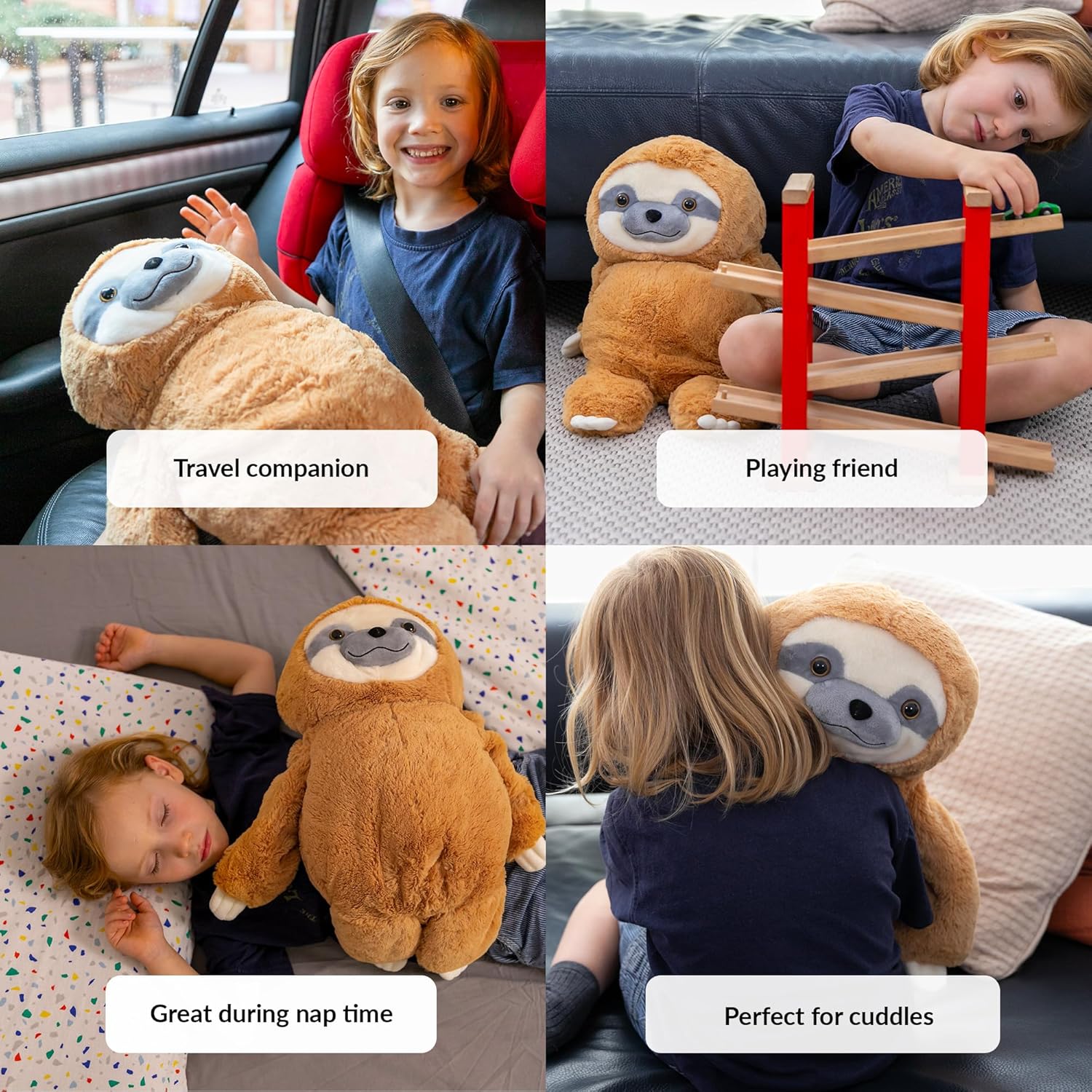 Weighted Stuffed Animal for Anxiety | Calming & Comforting 5 Lbs | Weighted Plush Animal Sloth | Anxiety Stuffed Animals for Adults & Kids | Carrying Bag Included | Machine Washable Weighted Plushie - Image 4