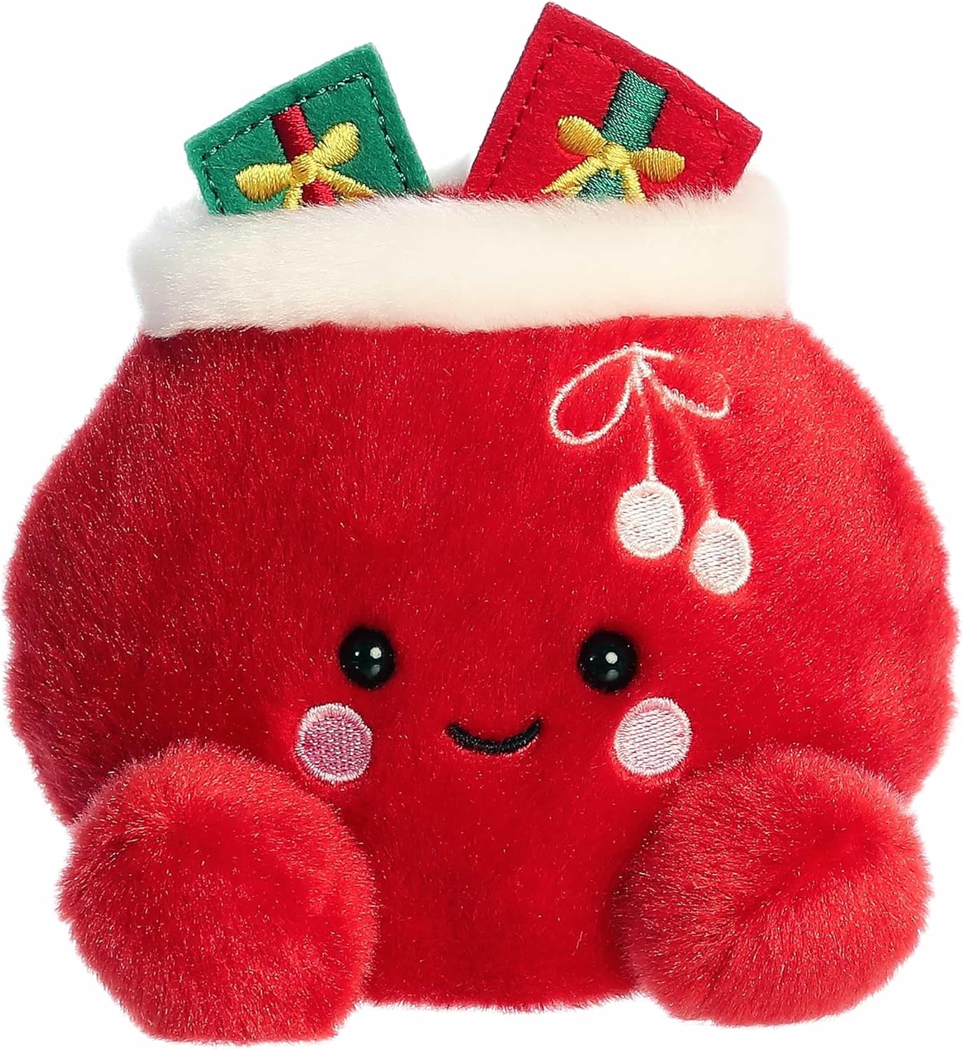 Aurora® Festive Palm Pals™ Velvet Santa Bag™ Stuffed Animal - Fun Collectible Plush for Kids and Adult Collectors - Perfect for Holiday Decorations or Gifts - Red 5 Inches