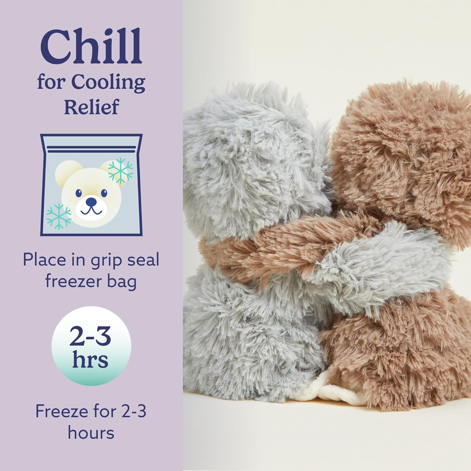 warmies Hugs Duo, Microwavable & Weighted Stuffed Animals, Sloth - Heated Stuffed Animal Plushie for Warmth & Comfort - Cute Soft Plush Toys for Adults & Children (Boys, Girls, Babies & Toddlers) - Image 5
