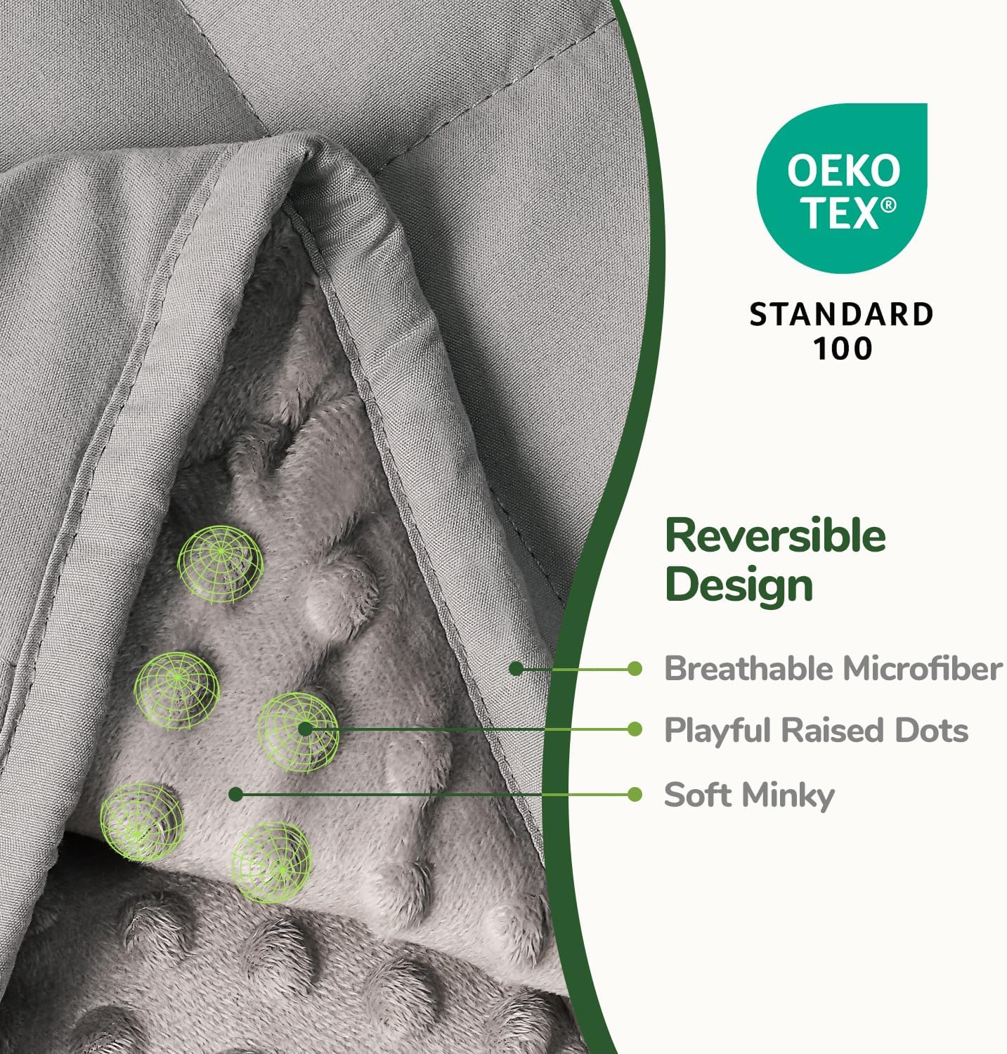 Sivio Weighted Lap Blanket, Weighted Blankets,Soft and Cozy Cooling Heavy Blanket, Calm and Nap, School and Home,2lbs 20 x 30inches, Grey - Image 4