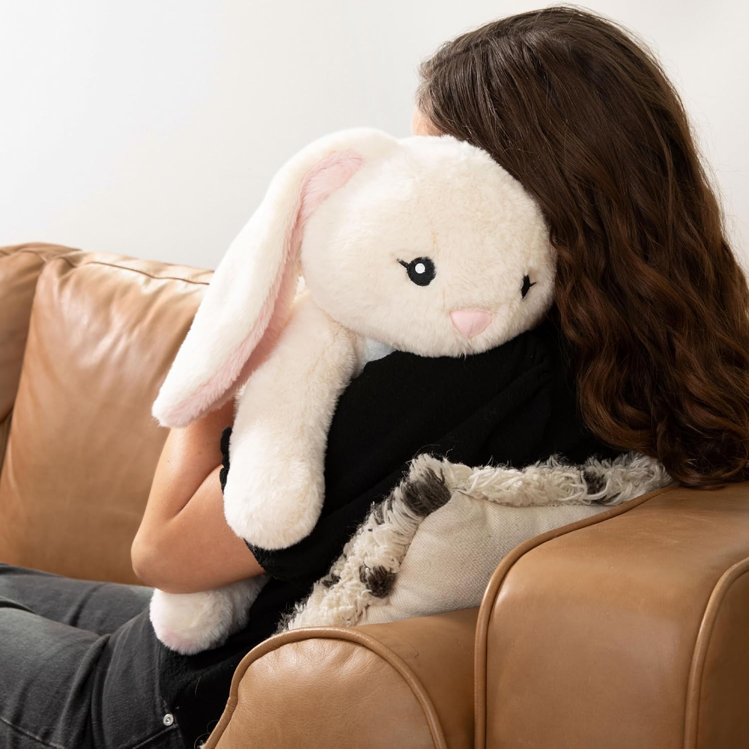 HUGIMALS Iggy the Bunny 20 Inch 4.5 lb Heavy Cute Sensory Weighted Comfort Plush | Large Unscented Washable Self Care Calming Stuffed Animal for Kids, Teens and Adults - Image 5