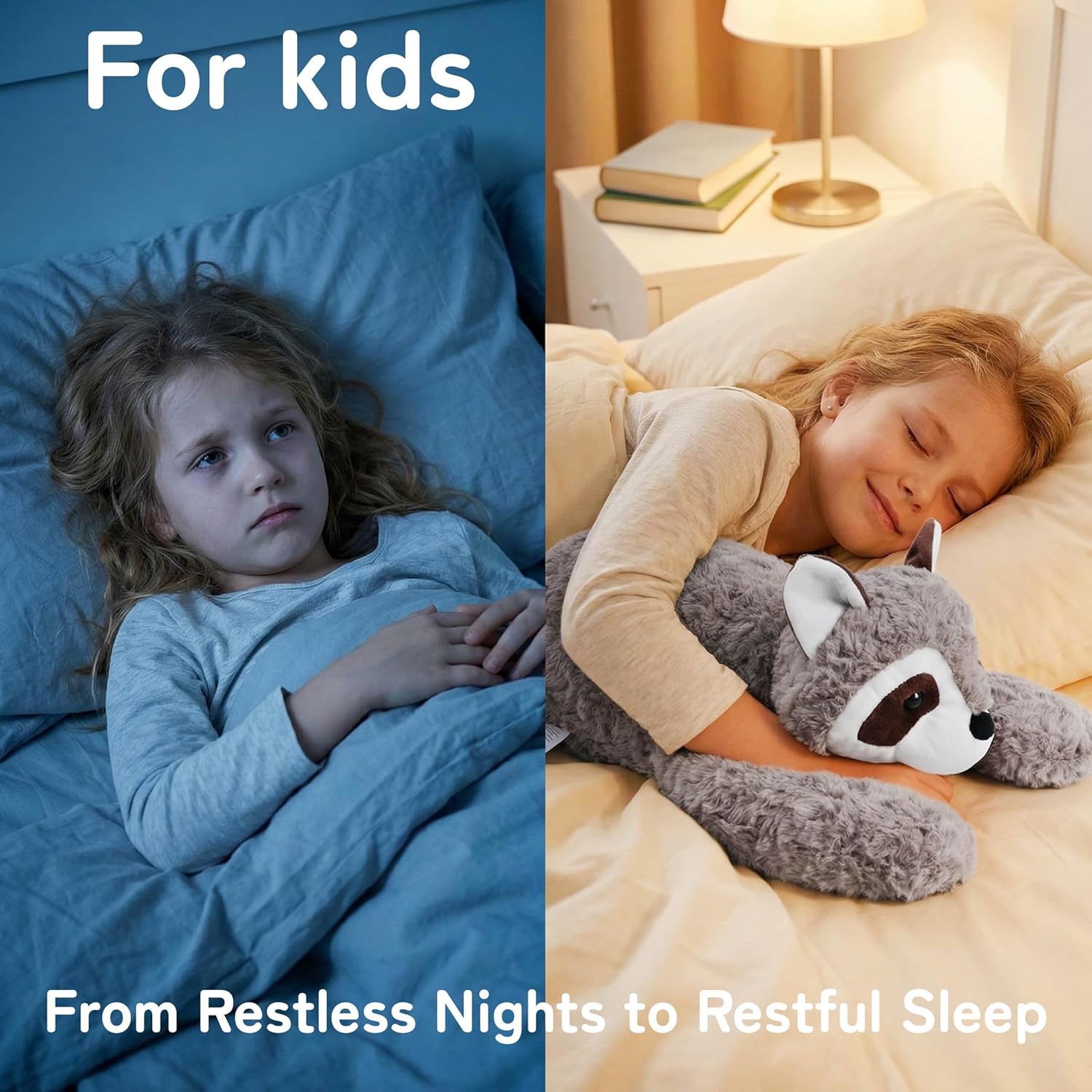 Niuniu Daddy Raccoon Weighted Stuffed Animals for Kids & Adults, 20" | 3.3lb Large Weighted Plushies Pillow for Sleeping and Calming, Cute Lying Plush Toy Huggable Gift for Everyday Comfort - Image 3