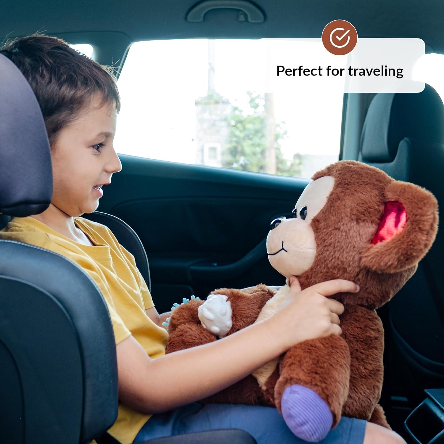 ODOXIA Sensory Monkey Stuffed Animal | Sensory Plush Toy | Fidget Stuffed Animal for Kids | Great for Sensory Needs | Sensory Stuffed Animals for Children | Sensory Pillow Plush - Image 5