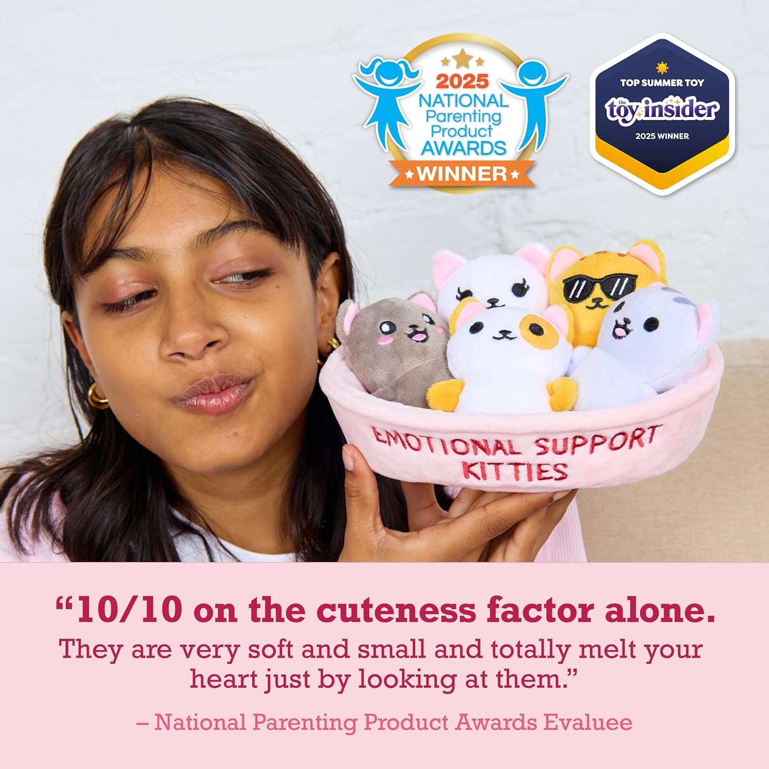 WHAT DO YOU MEME? Emotional Support Kitties by Relatable, Cuddly Stuffed Animals and Toys, Squishy Toys and Plushies, Great Ideas for Loved Ones of All Ages, Includes 5 Plushies with Carrying Basket - Image 2