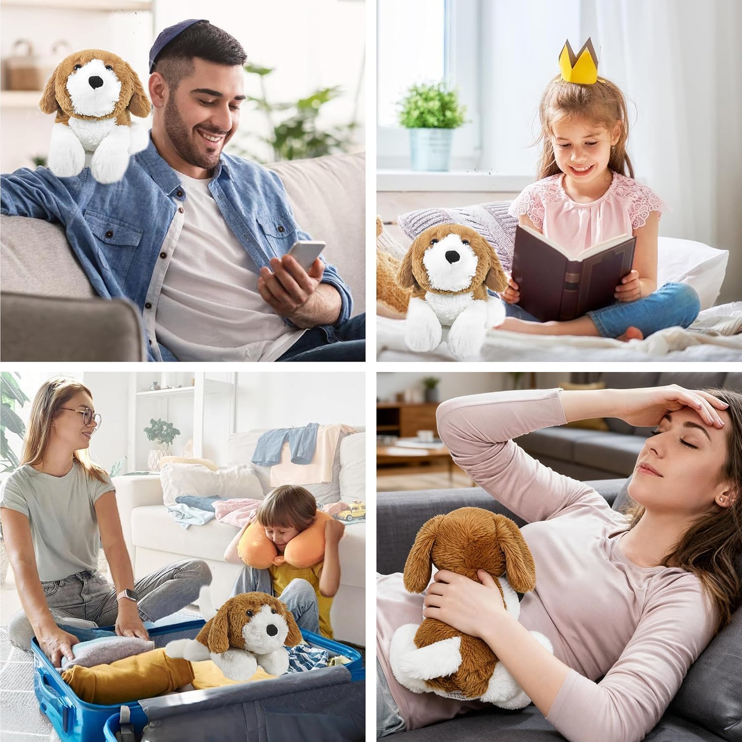 Microwavable Puppy Stuffed Animal, Microwave Heating Pads for Cramps & Anxiety Relief, Heatable Cooling Lab Plushies Buddy - Image 6