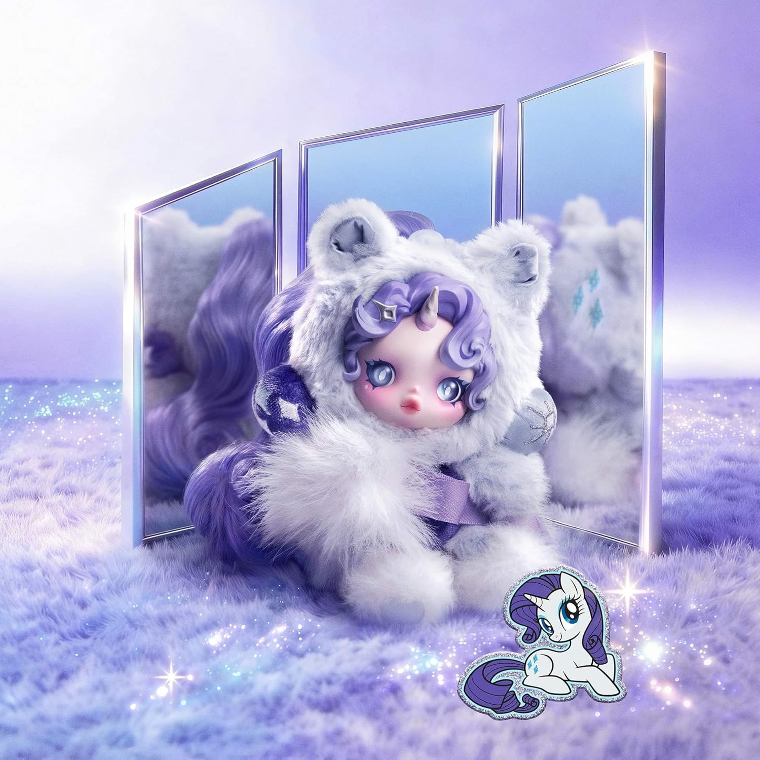 POP MART SKULLPANDA × My Little Pony Series Plush Doll Cute Keychain Blind Box Mystery Box Figures, Collectible Toys Bag Charms, Holiday Birthday Gifts for Girls and Boys, Single Box - Image 3