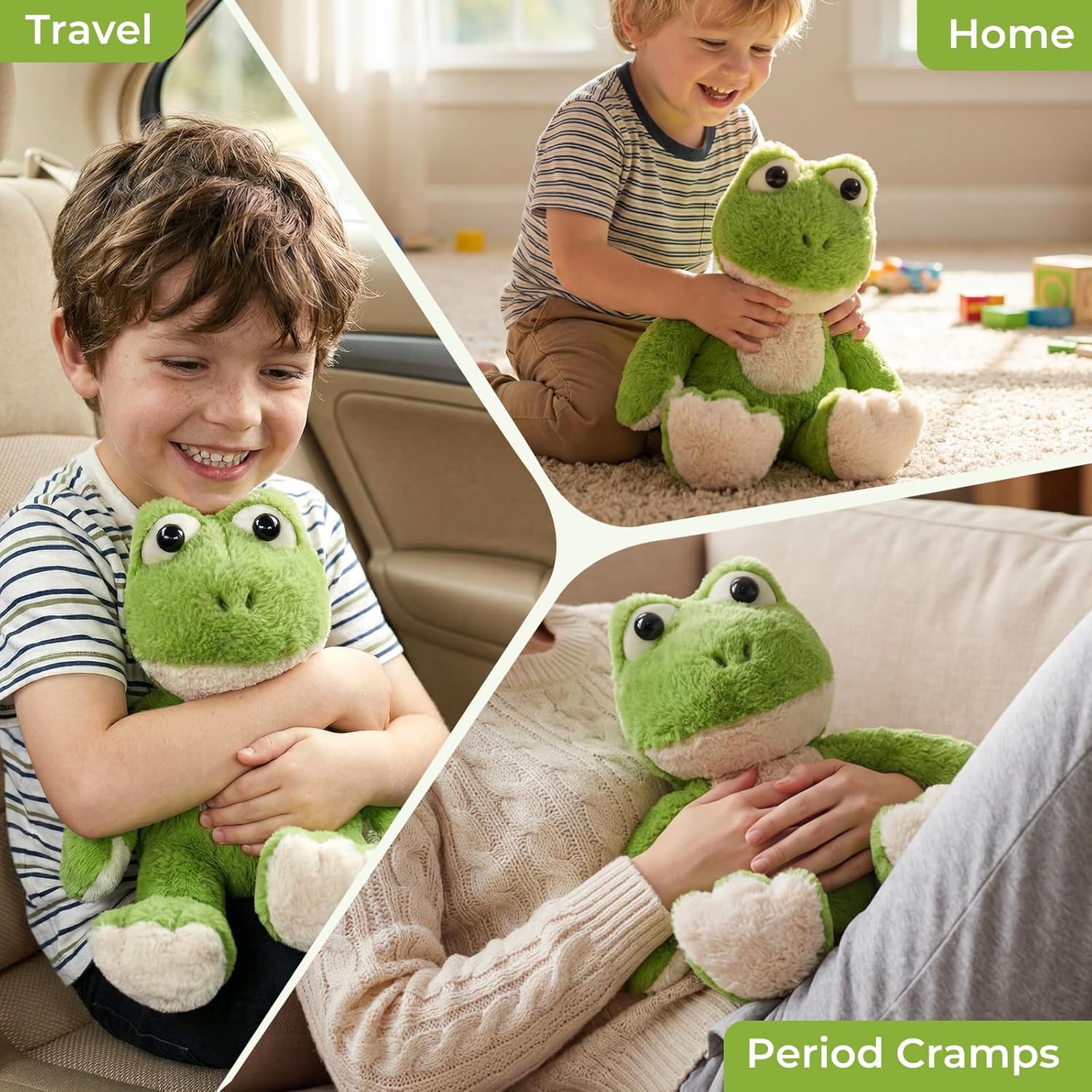 Microwavable Weighted Frog Plush,Heating Pad Stuffed Animals for Period Cramps, Heatable&Coolable Frog Stuffed Animal Toy with Lavender Scented for Pain Stress, Cozy Gifts for Kids Women - Image 5