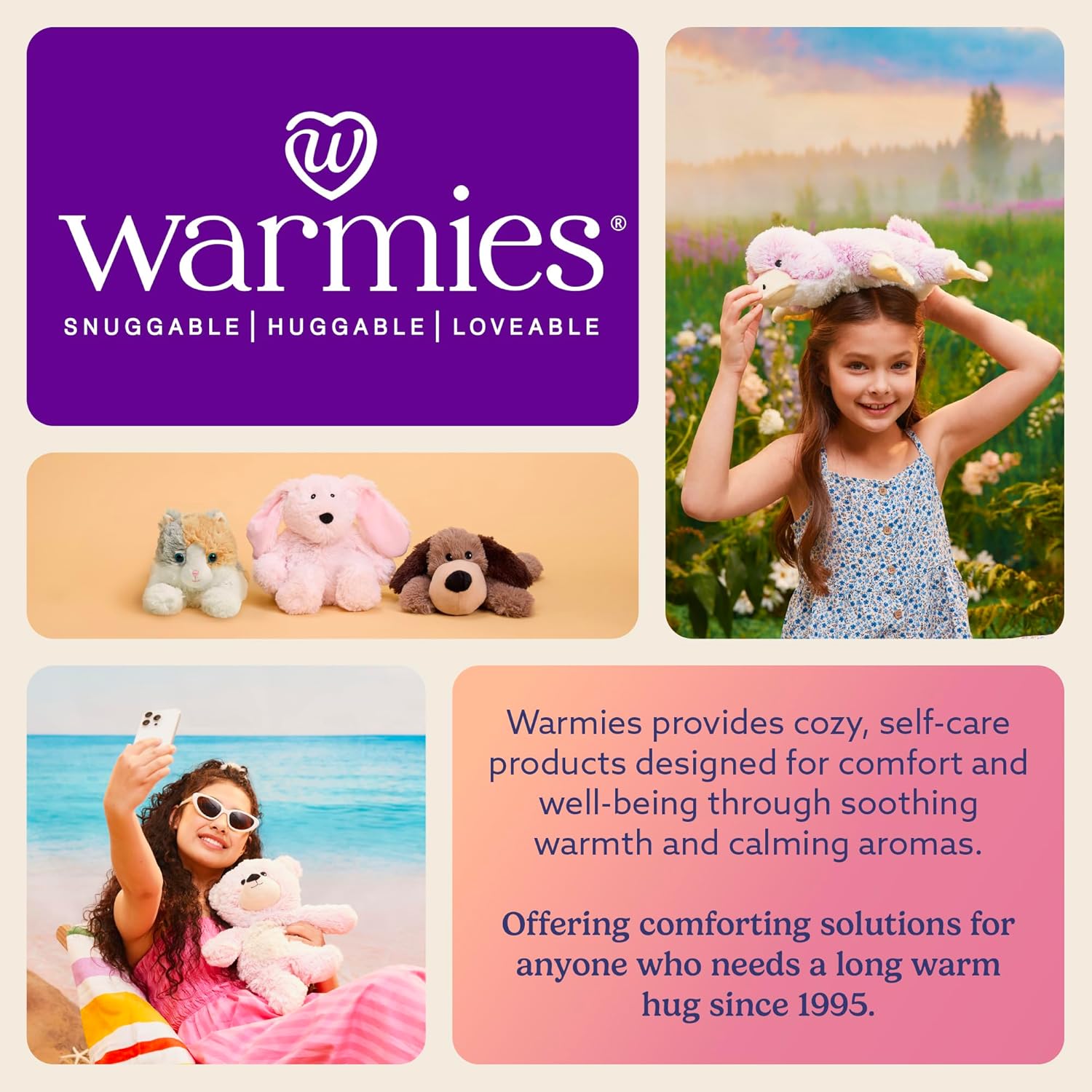 warmies Junior Microwavable & Weighted Stuffed Animal, Hippo - Soothing Microwave Hippo Warmth - Microwavable Lavender Plush Comfort - for Adults & Children (Boys, Girls, Babies & Toddlers) - Image 6