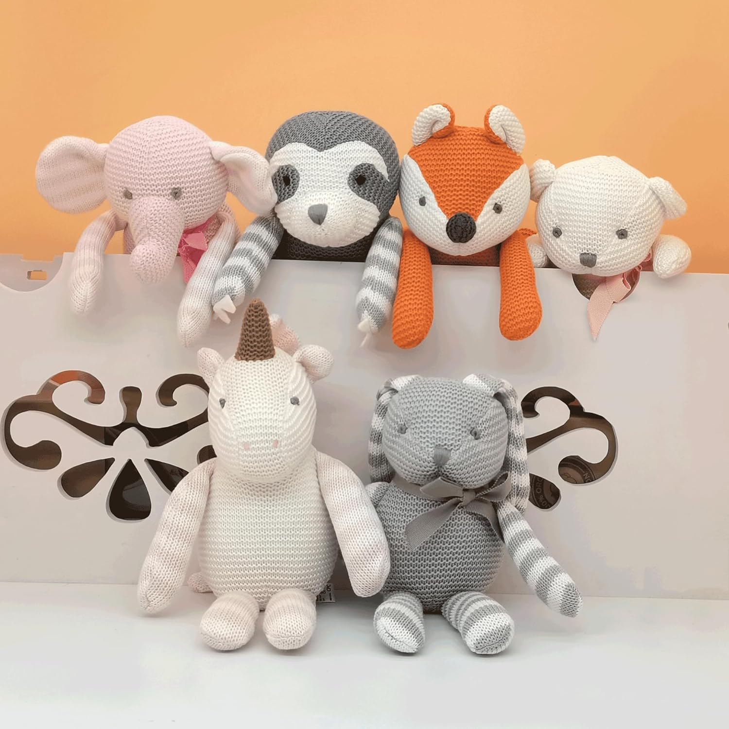 FLUFFYFUN 100% Organic Cotton Grey Bunny Rabbit Plush, 7.1" Baby Stuffed Animal for Newborn - Image 7