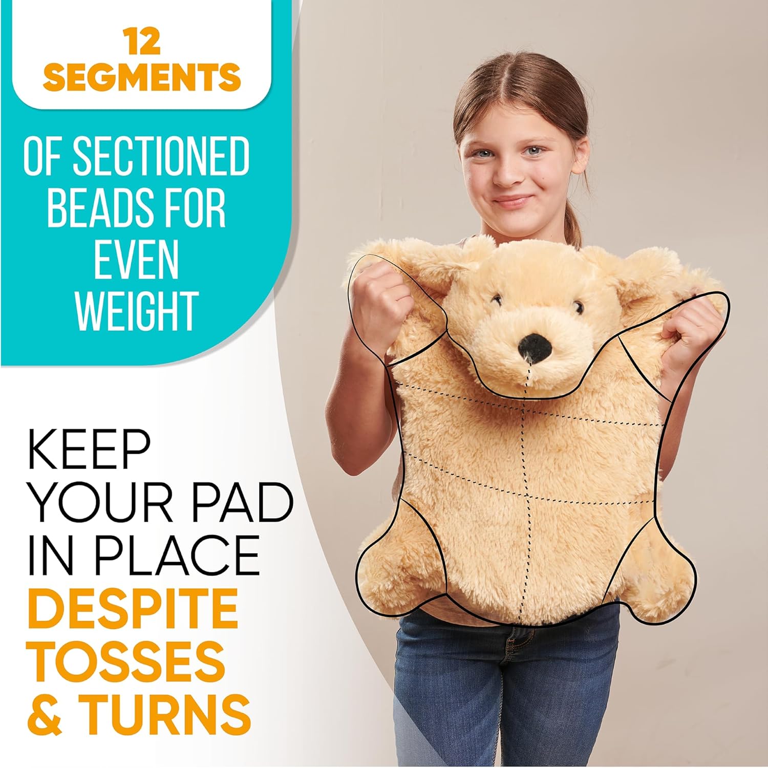 FRIENDLY CUDDLE Weighted Lap Blanket for Kids & Adults – Kids Weighted Blanket – ASD, Sensory Processing Weighted Stuffed Animals Dog Toy – Microwavable Weighted Lap Pad for Kids, 5 Lbs. - Image 9