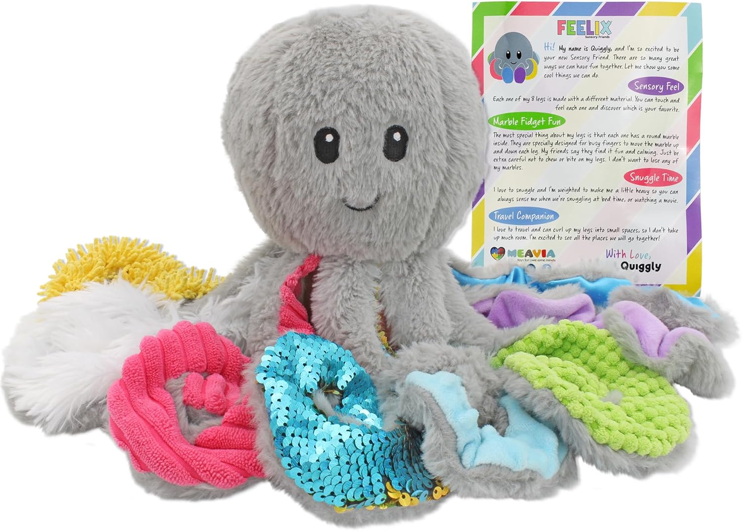 MEAVIA Sensory Octopus Plush Toy, Fidget Plush for Special Needs and Sensory Fun, FEELix Collection