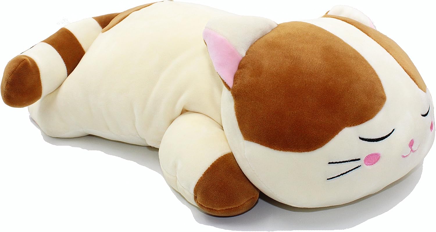 Very Soft Cat Big Hugging Pillow Plush Kitten Kitty Stuffed Animals Brown 23.5"