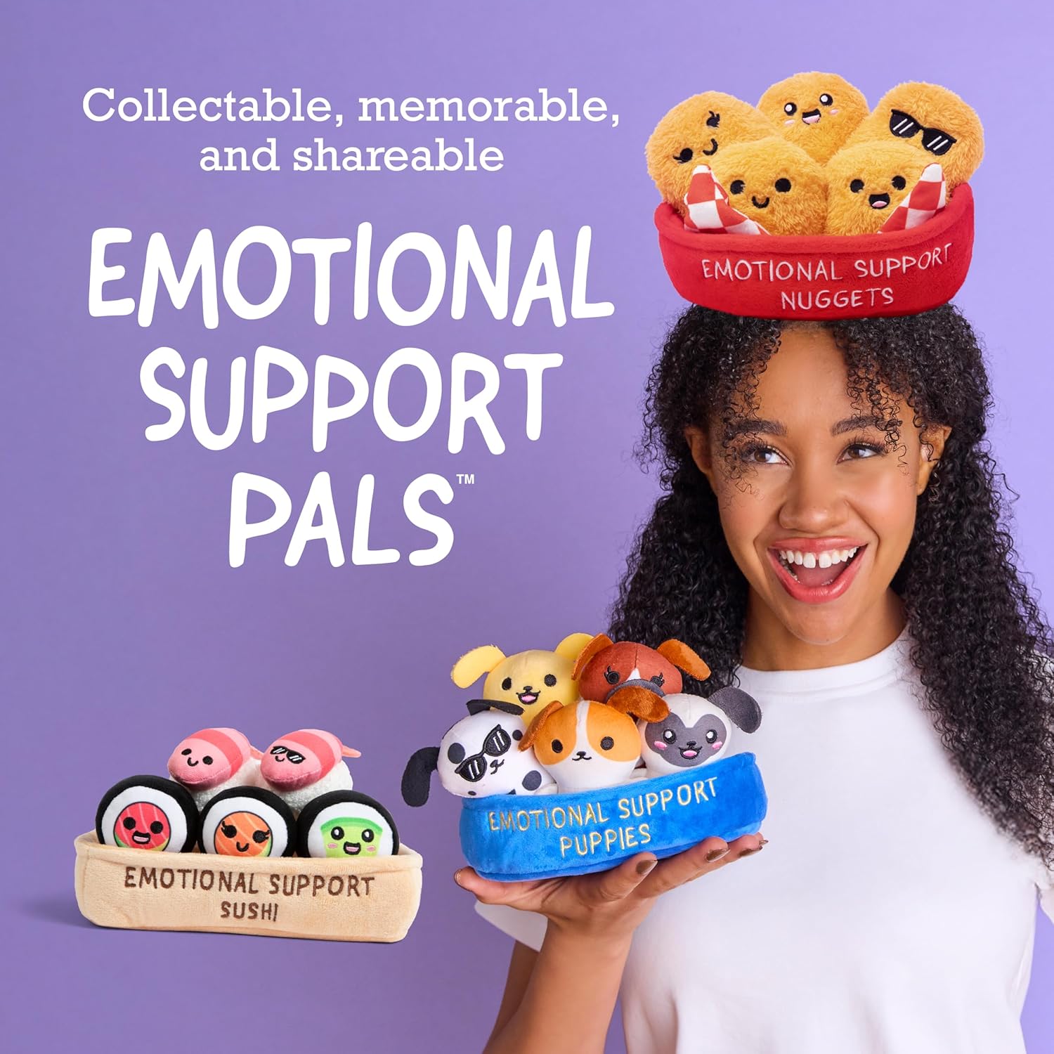 Emotional Support Sushi by Relatable - Cuddly Stuffed Animals and Toys, Squishy Toys and Plushies, Great Gift Ideas for Loved Ones of All Ages - Includes 5 Plushies with Carrying Basket - Image 4