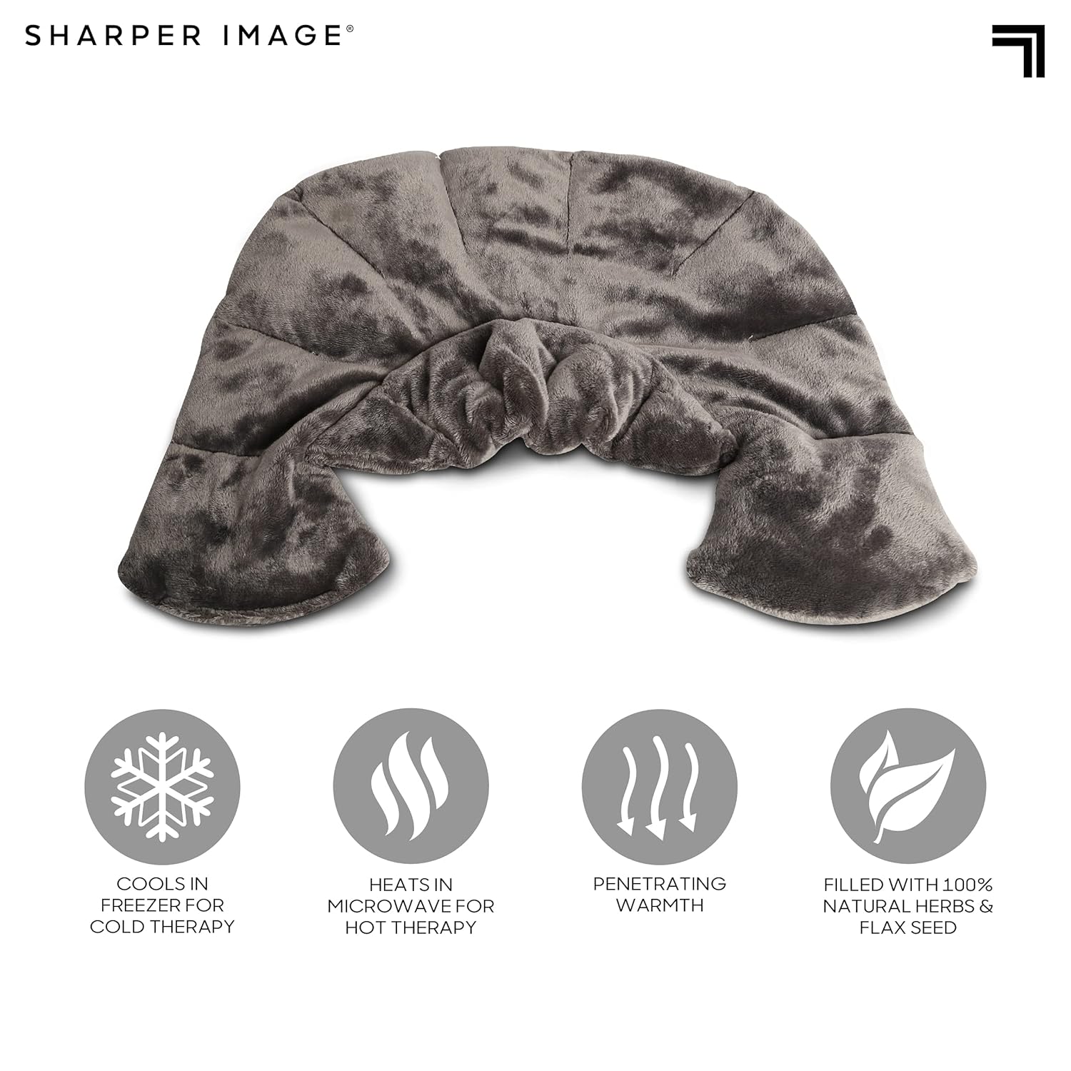 Sharper Image Heated Neck & Shoulder Wrap - Microwavable Warm & Cooling Plush Pad, Scented Aromatherapy (100% Natural Lavender & Herb Spa Blend), Pain Tension Headache Relief Therapy, Gift for Women - Image 8