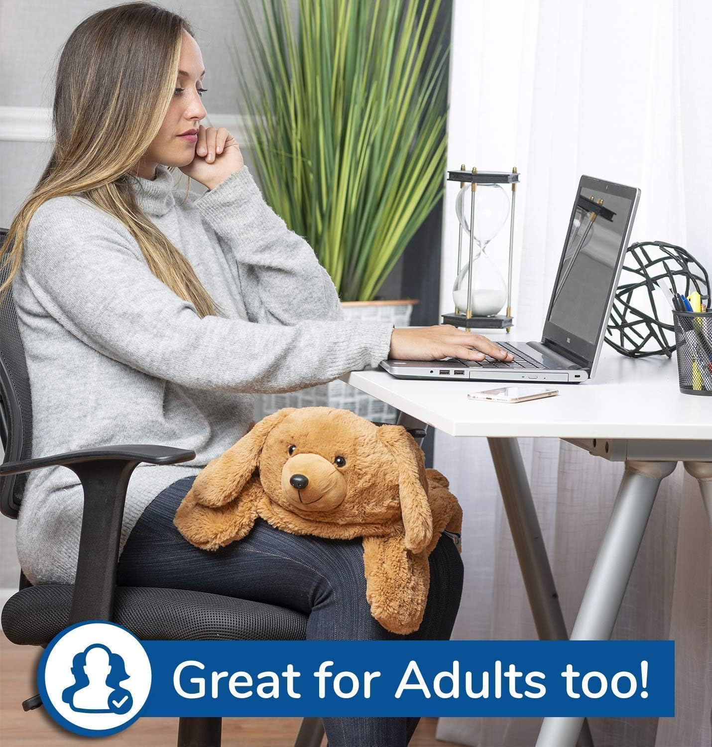 FRIENDLY CUDDLE Weighted Lap Blanket for Kids & Adults – Kids Weighted Blanket – ASD, Sensory Processing Weighted Stuffed Animals Dog Toy – Microwavable Weighted Lap Pad for Kids, 5 Lbs. - Image 7