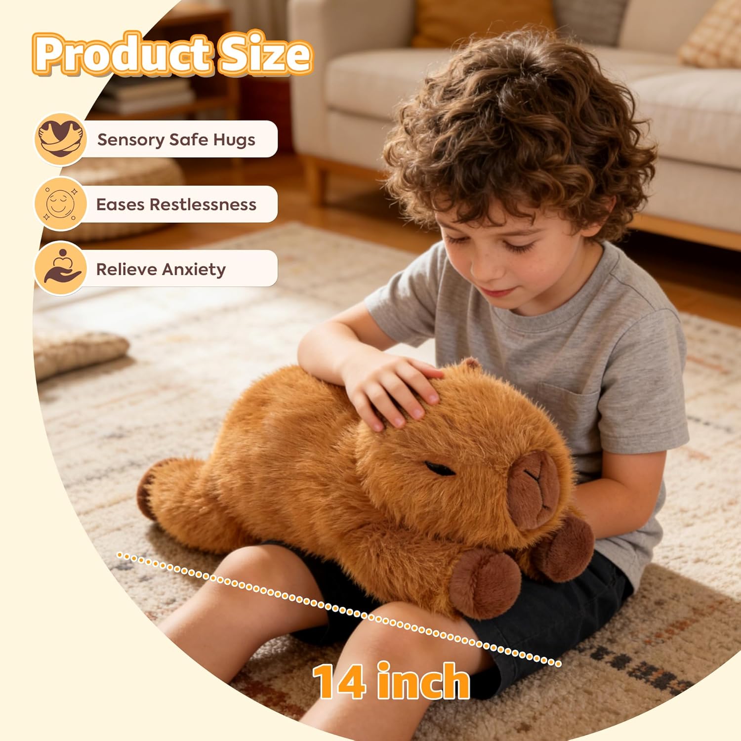 Onsoyours Original Capybara Microwavable Stuffed Animal, Heatable Lavender Scented Capybara Plush for Warmth & Stress Relief - Comfort Plushies Toys for Kids & Adults - Image 7