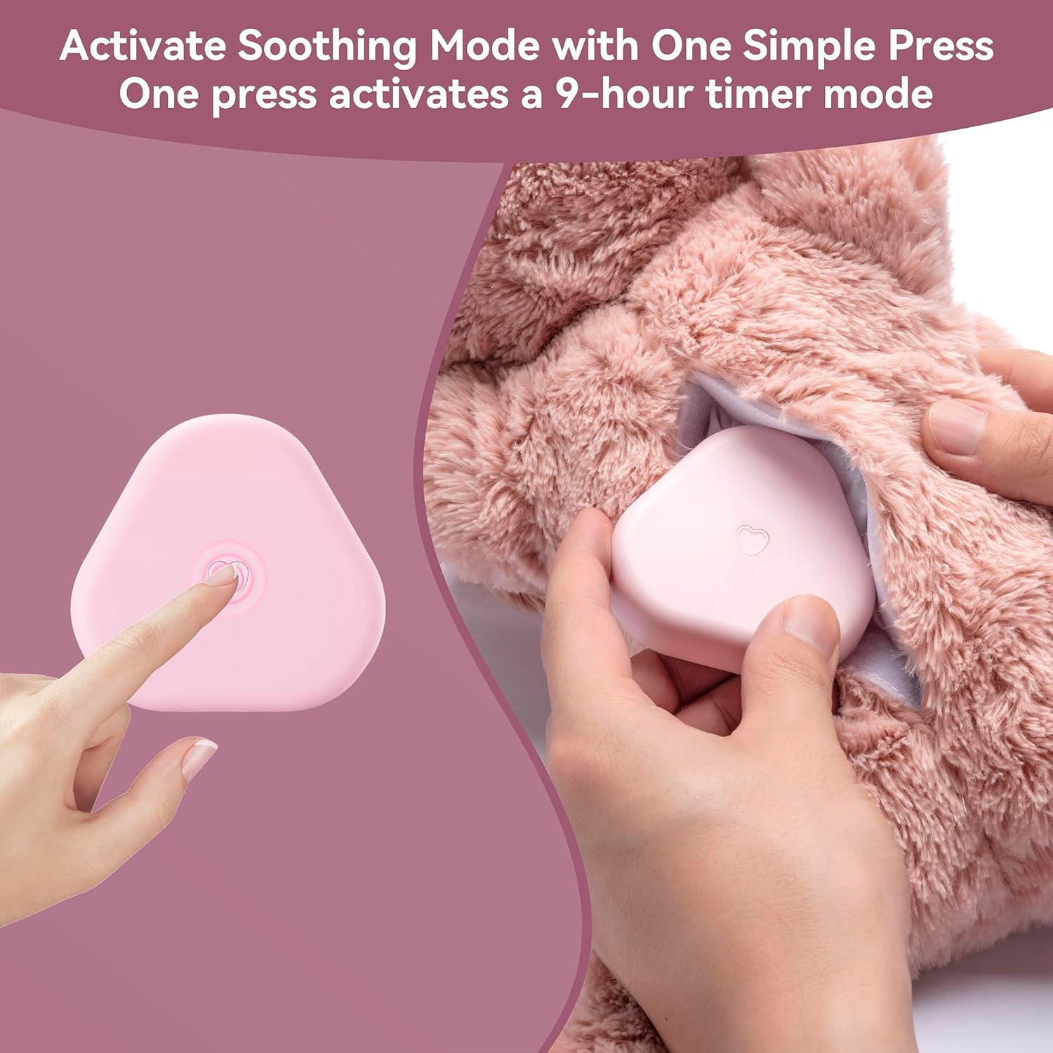 Moropaky Heartbeat Puppy Toy Dog Heartbeat Toy for Anxiety Relief and Calming Aid, Heartbeat Stuffed Animal for Comfort Sleep Aid Crate Training Cuddle, Pink - Image 5