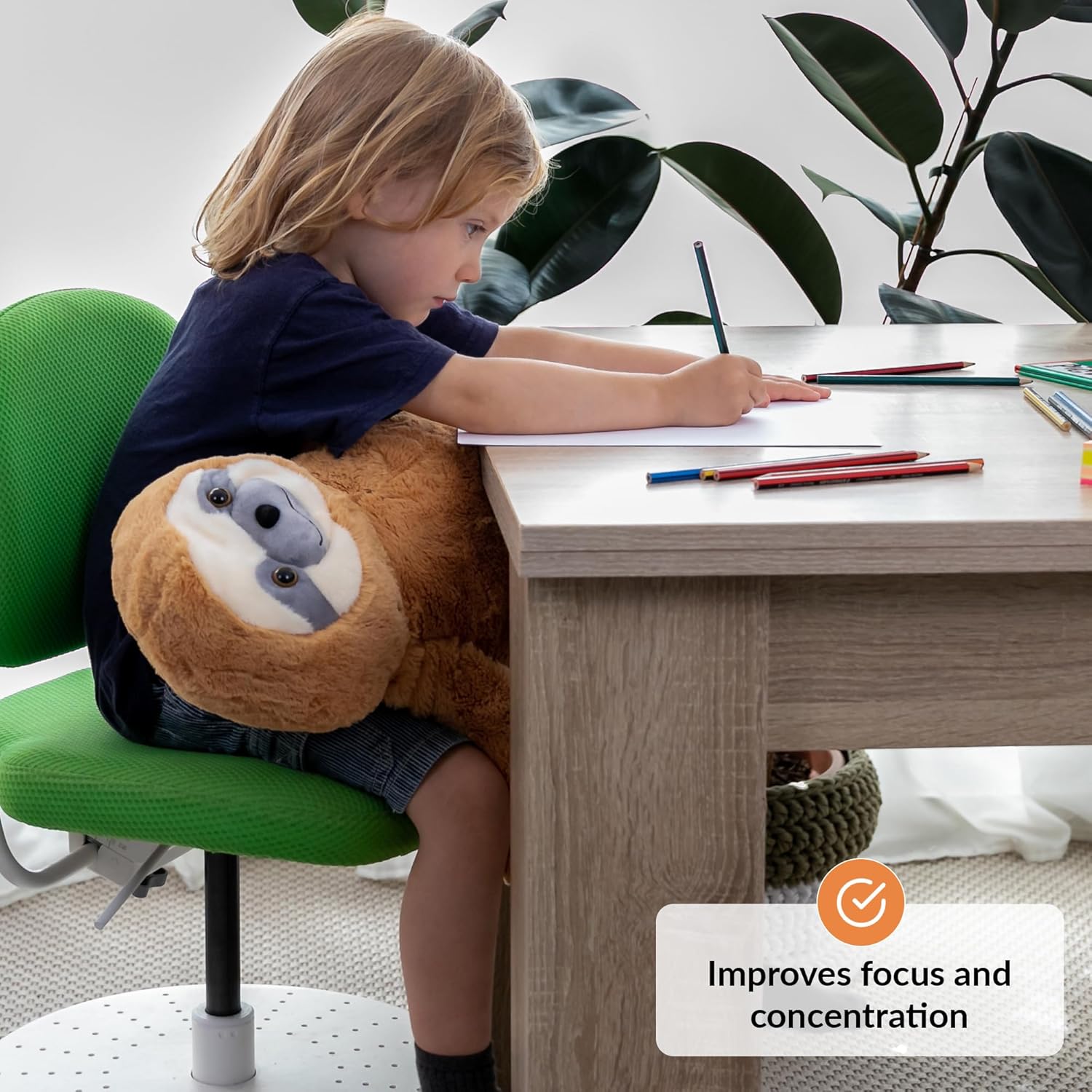 Weighted Stuffed Animal for Anxiety | Calming & Comforting 5 Lbs | Weighted Plush Animal Sloth | Anxiety Stuffed Animals for Adults & Kids | Carrying Bag Included | Machine Washable Weighted Plushie - Image 3
