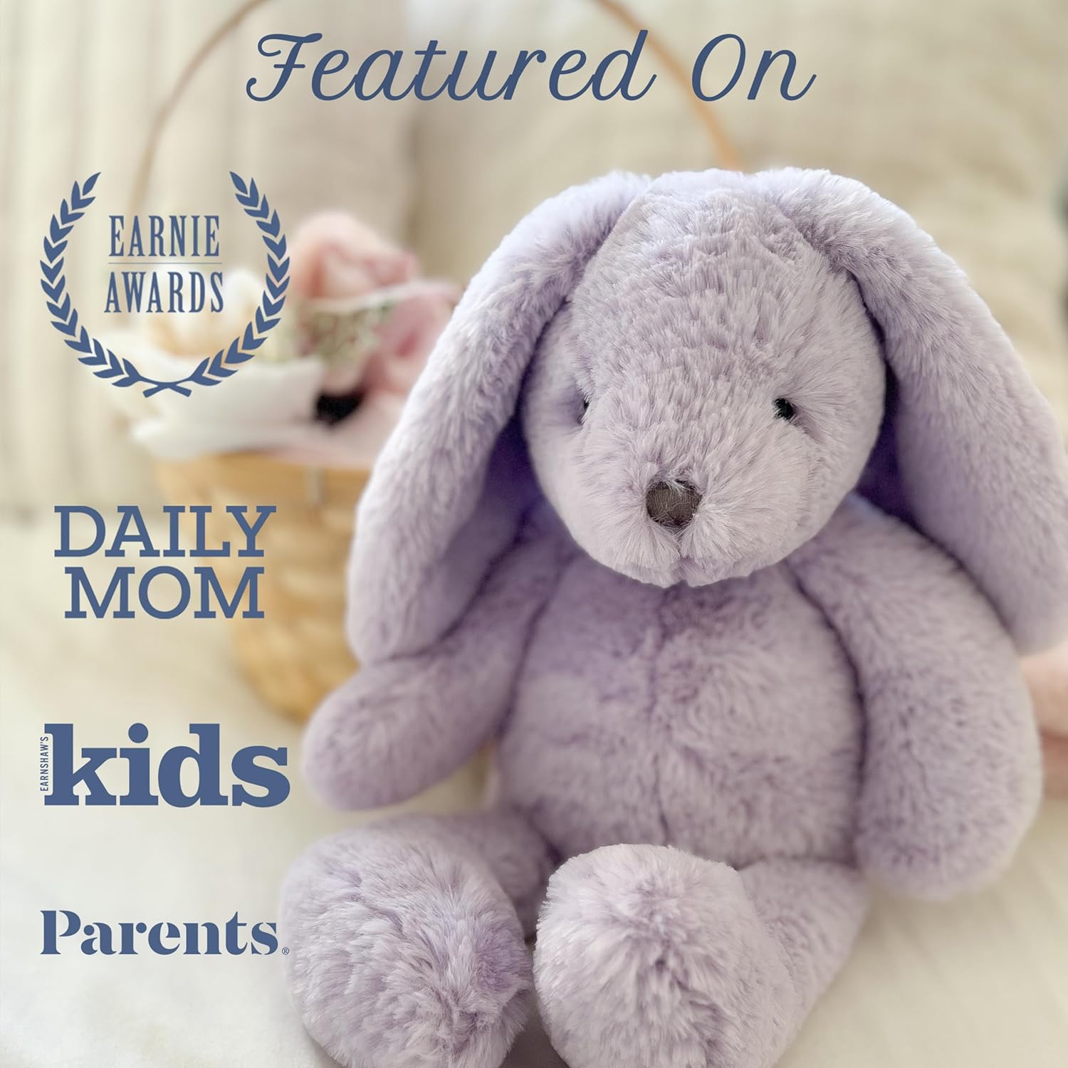 MON AMI Heather Bunny 13-Inch Stuffed Animal for Girls | Lavender Rabbit Plush Toy | Cozy Playtime Companion | Nursery & Bedroom Décor | Plush Gift for All Ages - Image 5