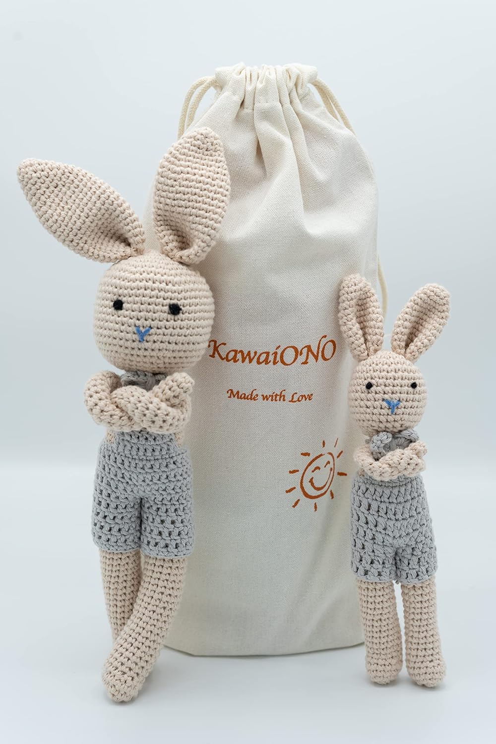 KawaiiOnO Bunny Family, Handmade Crochet Plushie Doll, Amigurumi Baby/Toddler Doll - Image 6