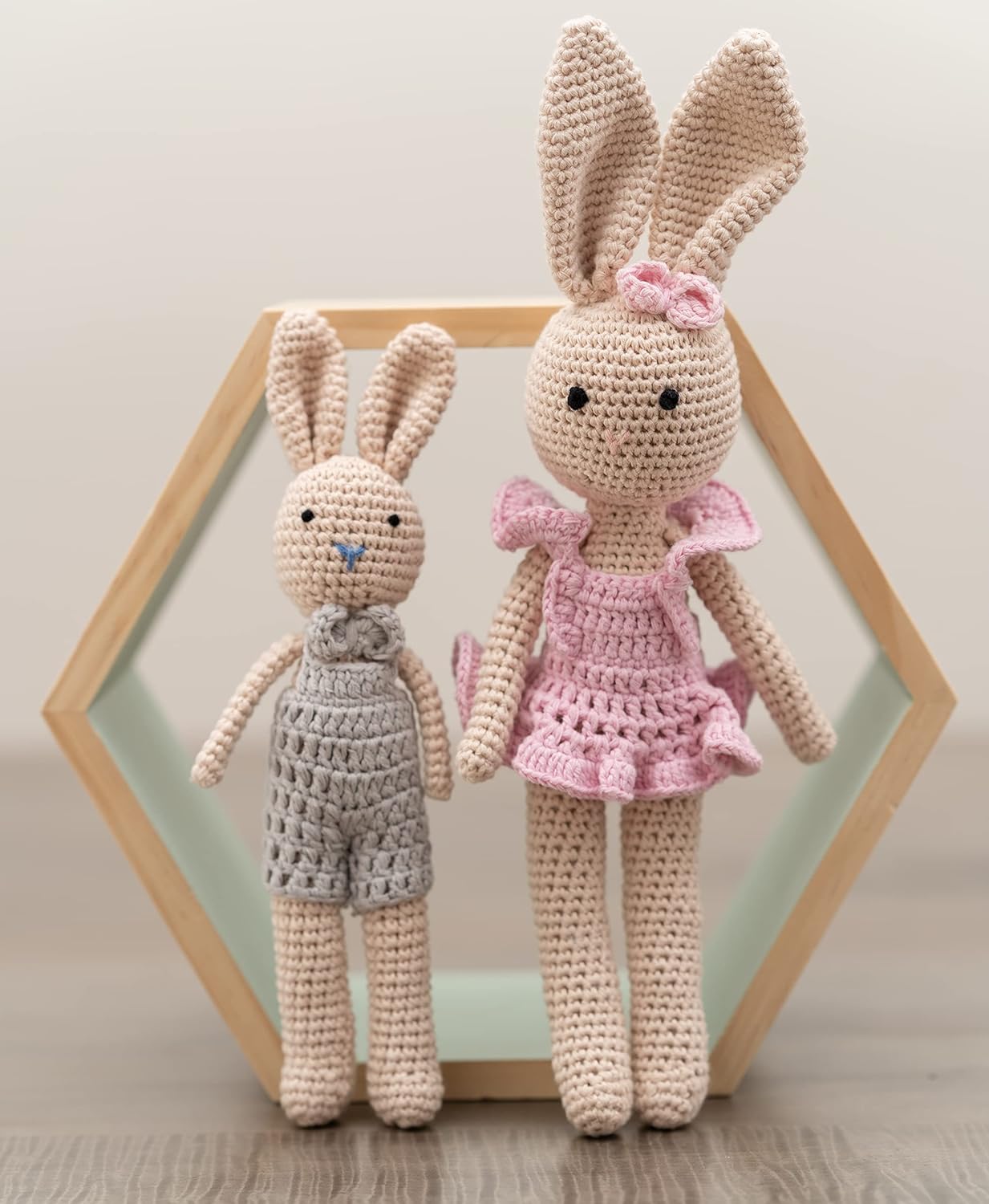 KawaiiOnO Bunny Family, Handmade Crochet Plushie Doll, Amigurumi Baby/Toddler Doll - Image 4