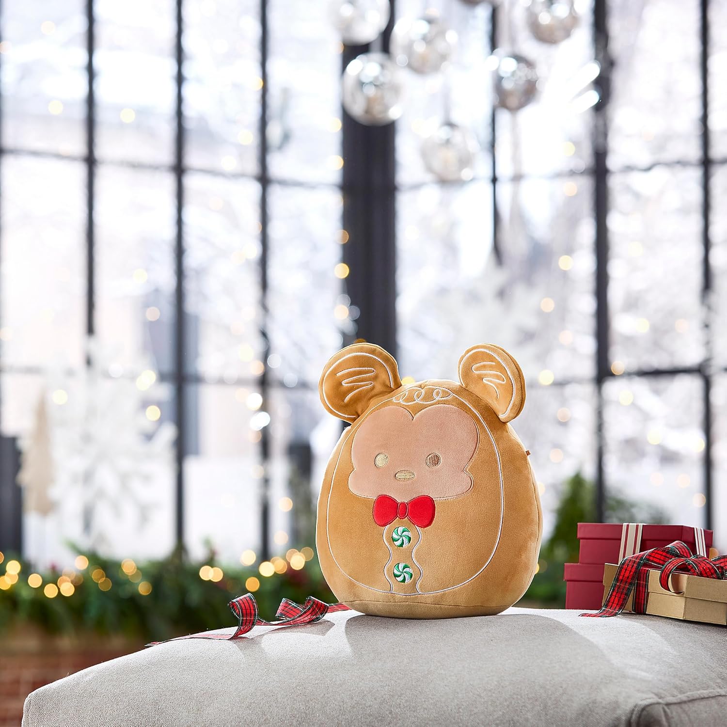 Disney Store Official Mickey Mouse Gingerbread Squishmallows Plush - 10 Inch Disney Christmas Stuffed Animal with Embroidered Features, Detailed Plush Sculpting and Soft Squishy Fill - Image 2