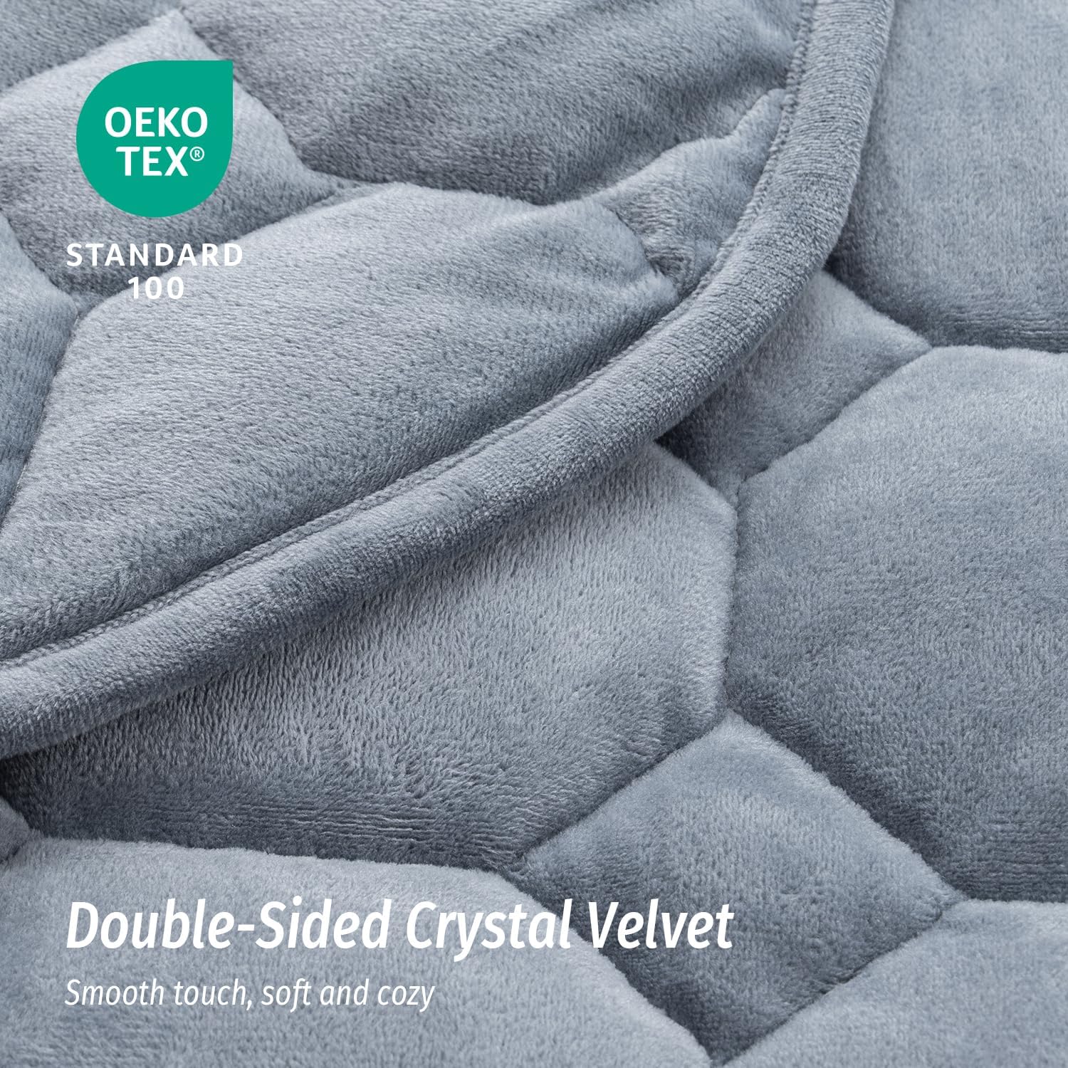 Wemore Weighted Lap Blanket 7lbs for Adults, Small Weighted Blanket Throw for Travel, Soft Weighted Lap Pad for Relaxation, Calming, Napping and Sleeping, Machine Washable, Light Grey 29" x 24" - Image 6