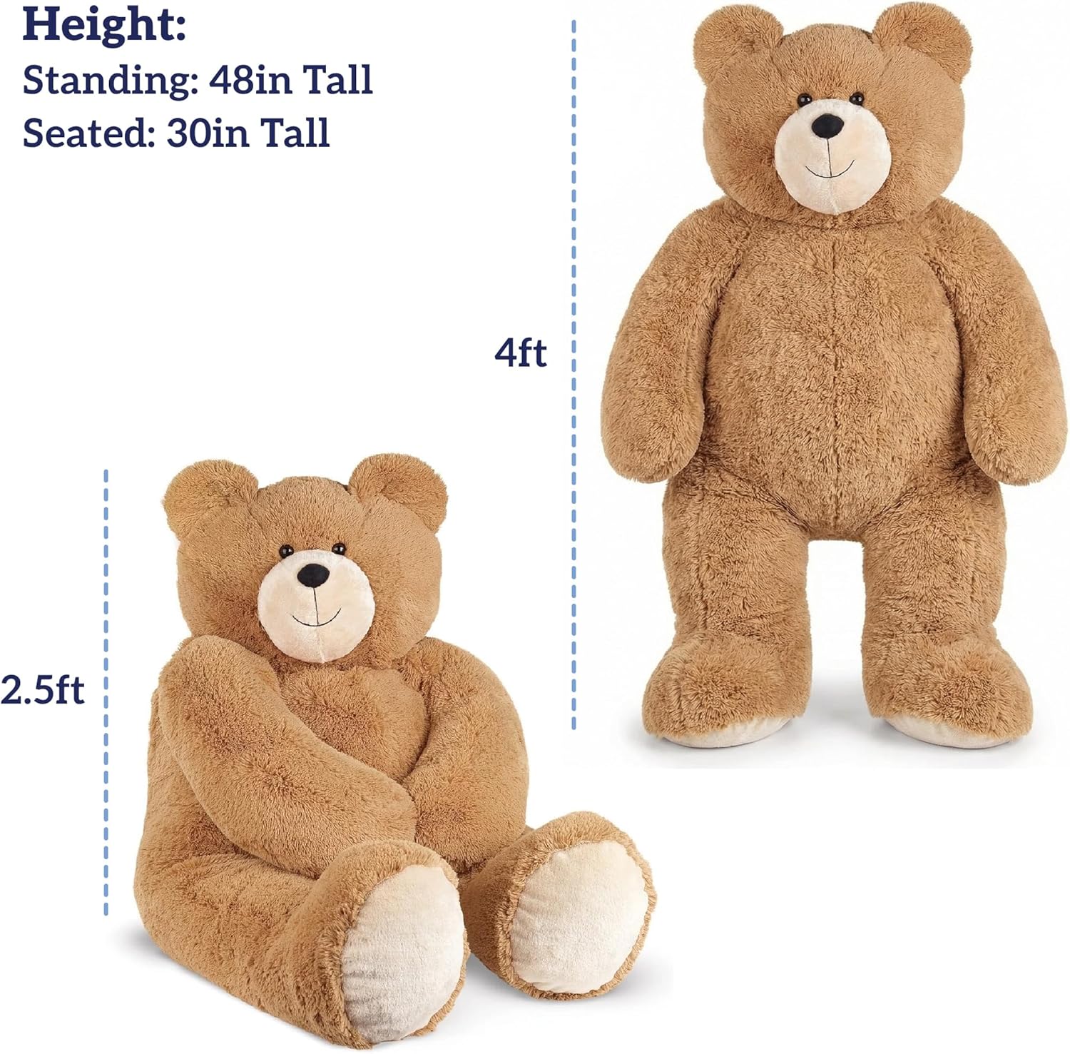 Vermont Teddy Bear Giant Stuffed Animal 4 FT - Big Easter Teddy Bear for Kids & Adults | Stuffed in Vermont, USA - Eco Friendly Gift Saves 200 Plastic Bottles - Image 6