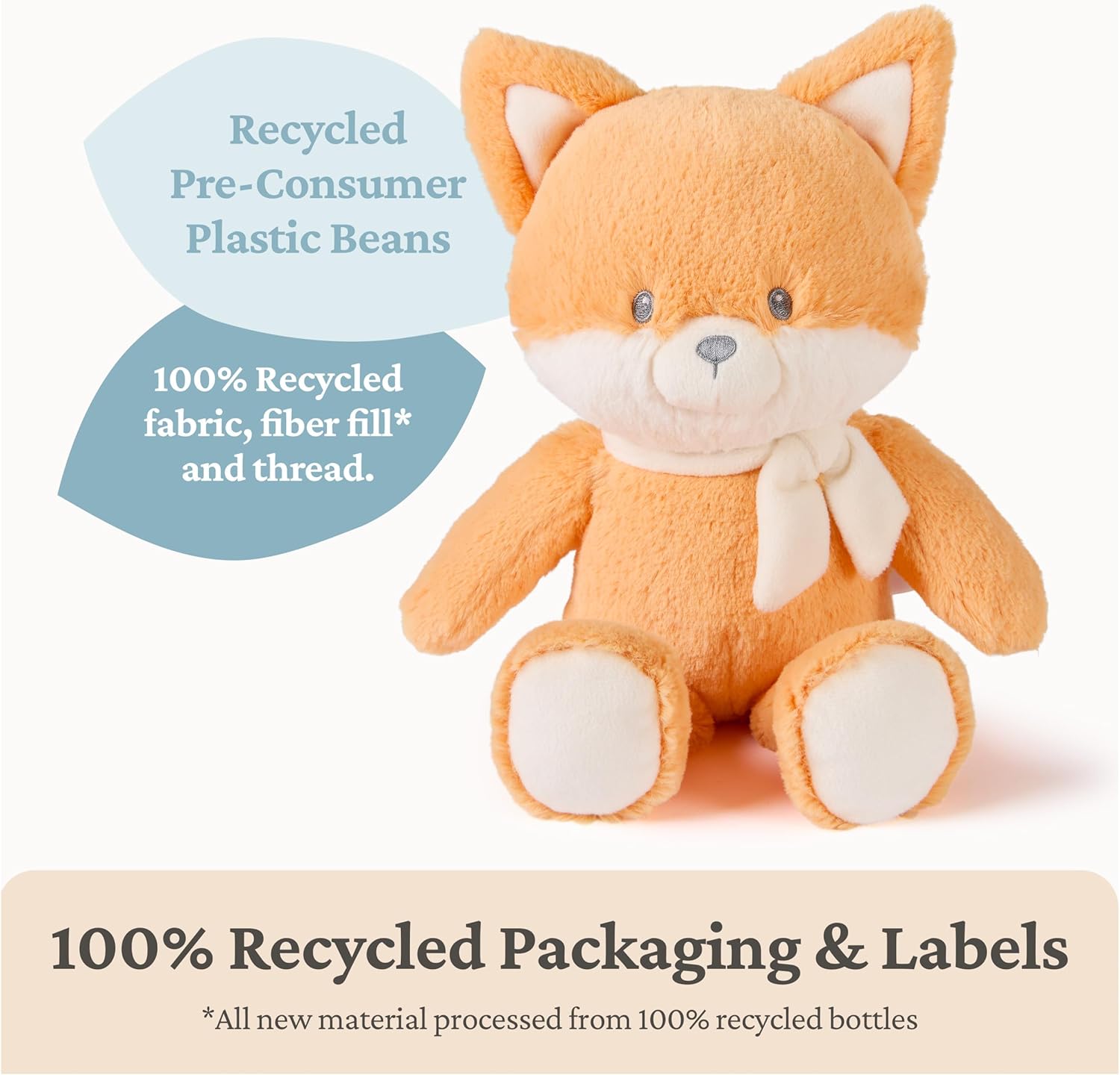 GUND Baby Sustainable Fox Plush, Stuffed Animal Made from 100% Recycled Materials, Spring Decor for Babies and Newborns, Orange/Cream, 13” - Image 3