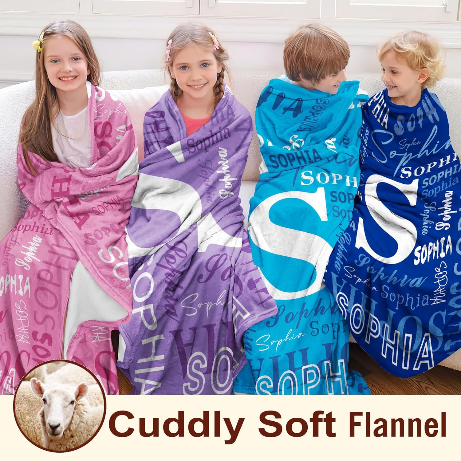 DayOfShe Personalized Blanket for Kids Birthday Gifts Custom Easter Blankets with Name Flannel Throw Blankets for Teen Boys Girls Gifts Trendy Stuff, Easter Gifts for Kids Printed in USA - Image 2