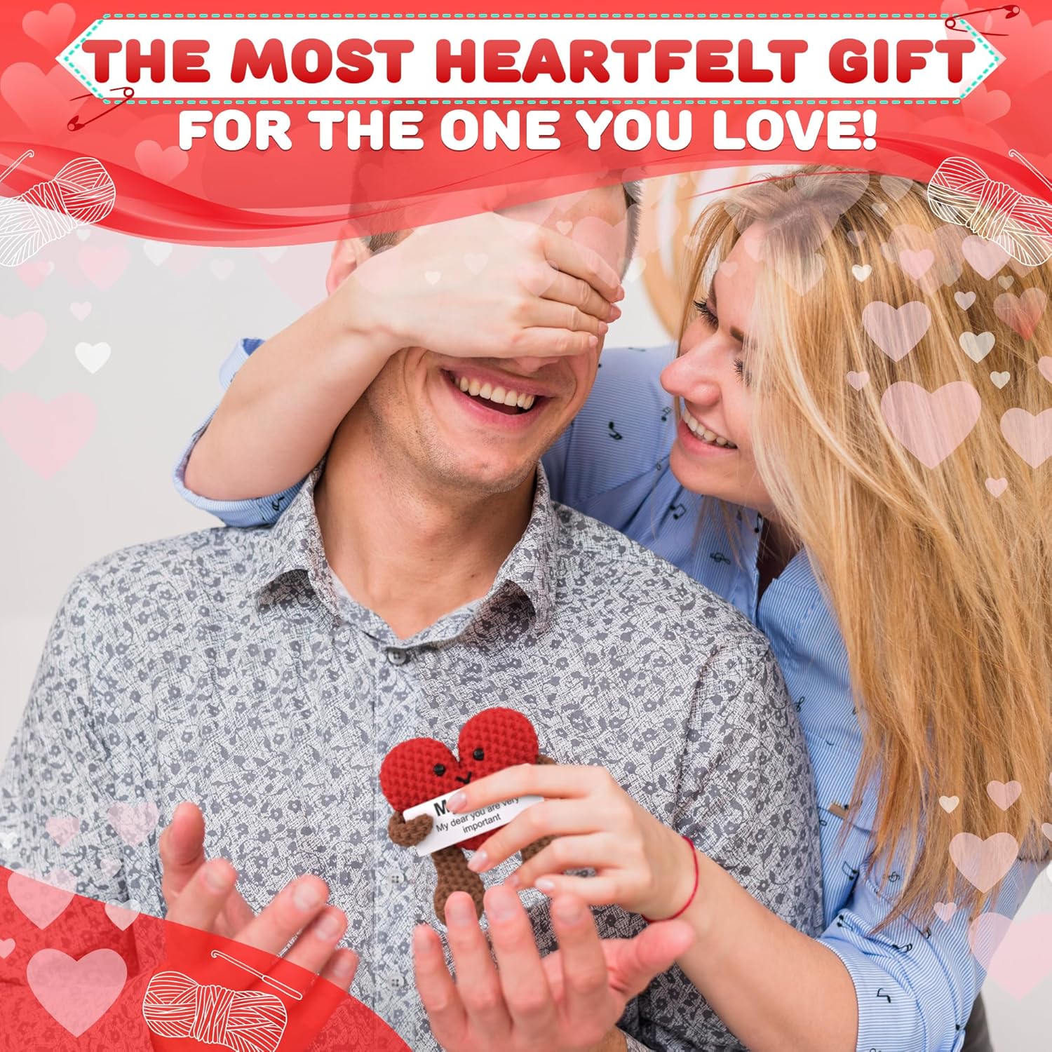 Reluen Heart Plush Gift for Her, Him - Mom Day Gifts Crochet Plushies Stuffed Hearts for Wife | Crochet Heart Soft Knitted Encouragement Support Keepsake for Girlfriends, Mother, Wife - Image 8