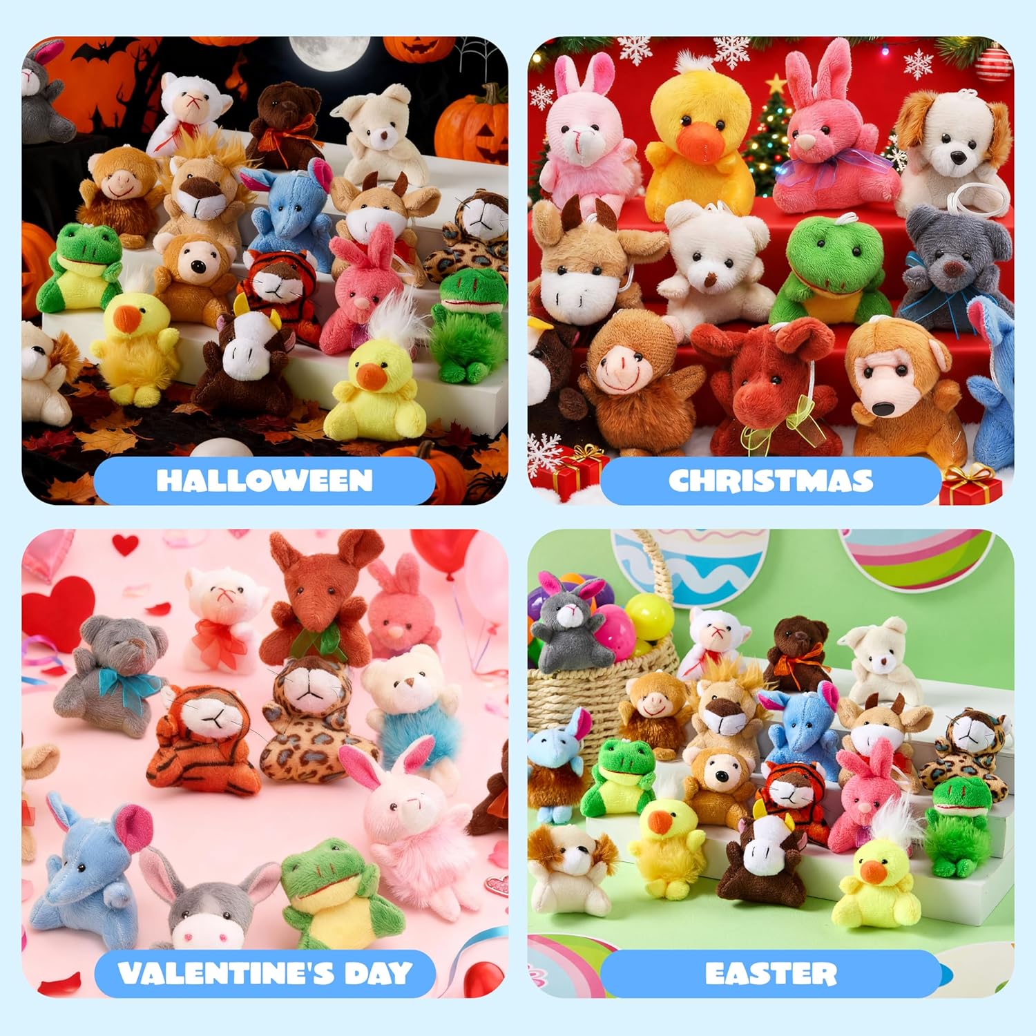 JOYIN 24 Pack Mini Animal Plush Toy Assortment (24 Units 3" Each), Animals Keychain Decoration for Kids, Small Stuffed Animal Bulk for Kids, Carnival Prizes, School Gifts, Party Favor Goodie Bags - Image 5