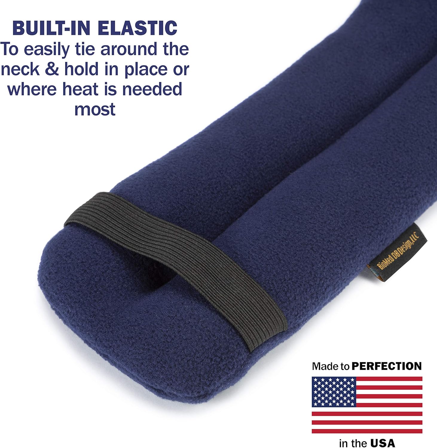 SunnyBay Microwave Heating Pad, Microwavable Cold or Heated Neck and Shoulder Wrap, Moist and Weighted Hands-Free Beanbag Pack with Wide Neck Coverage 26 Inches Long-Length Cotton, Navy Blue - Image 8