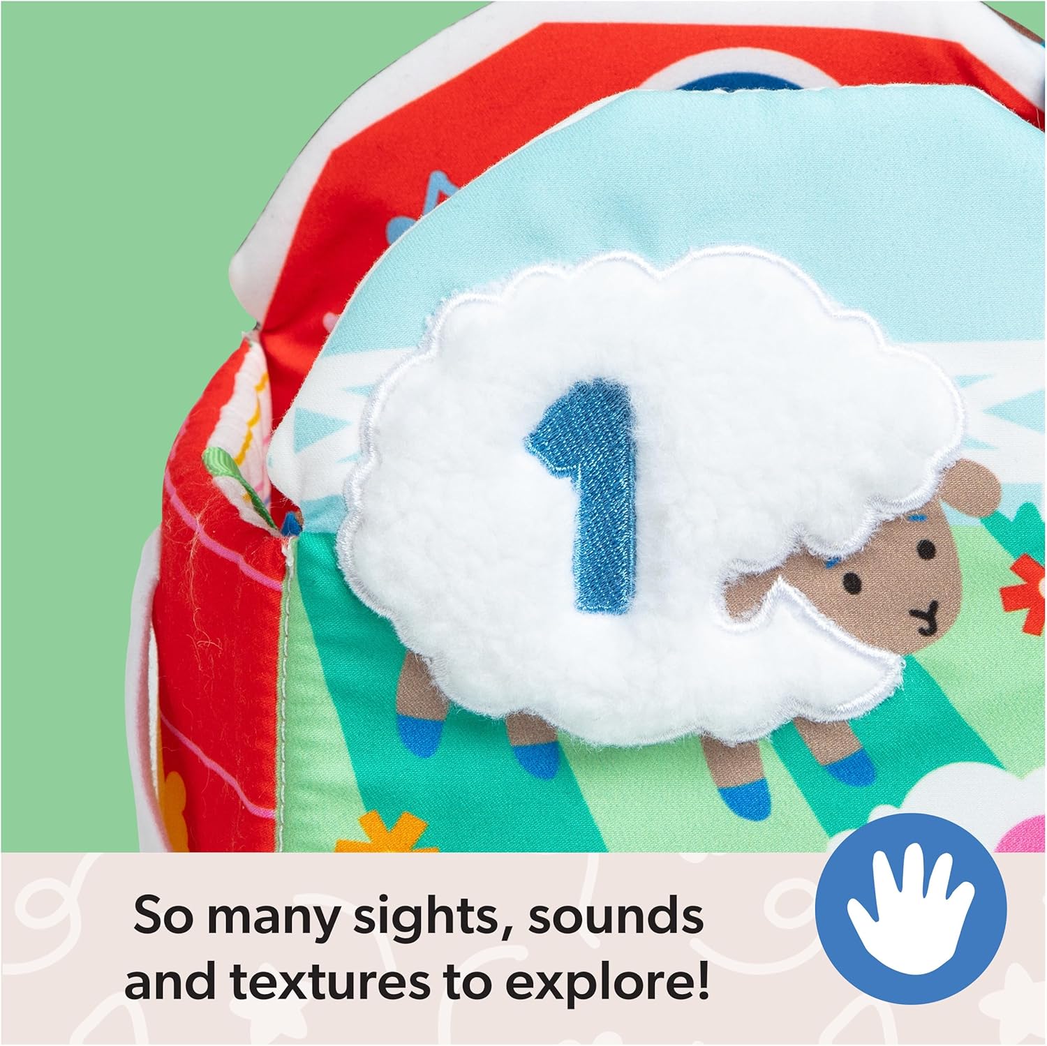 Ms. Rachel Official Sensory Learning Farm, Foldable Soft Baby Book with Plush Cow, Infant Educational Toys for Babies Ages 3 Months to 18 Months - Image 6