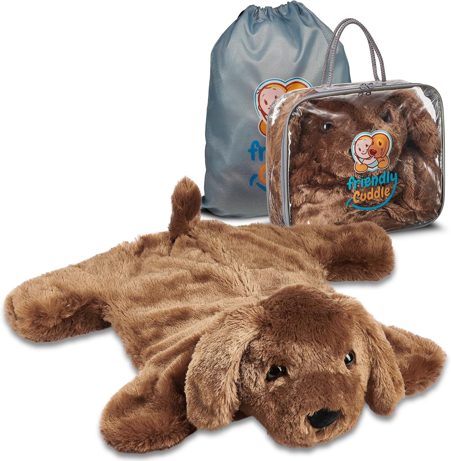 FRIENDLY CUDDLE Weighted Lap Blanket for Kids & Adults – Kids Weighted Blanket – ASD, Sensory Processing Weighted Stuffed Animals Dog Toy – Microwavable Weighted Lap Pad for Kids, 5 Lbs