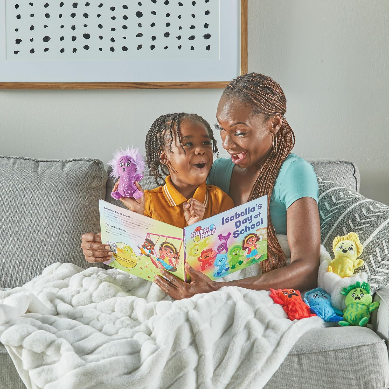 hand2mind Feelings Family Introductory Storybook and Plush Set, Toddler Emotions Books, Calm Down Corner Supplies, Social Emotional Learning, Preschool Classroom Must Haves, Emotions Toys - Image 7