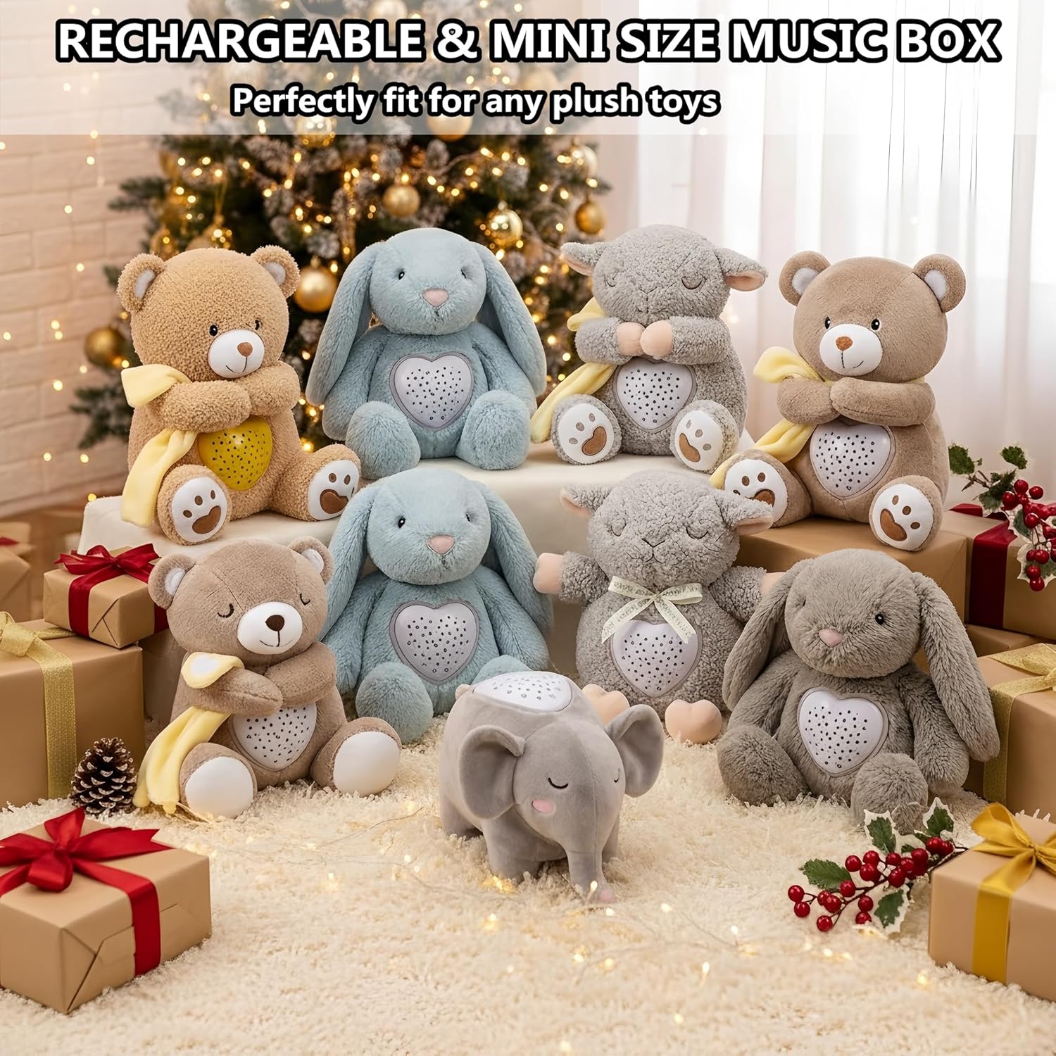 BEREST A13 White Noise Machine & Baby Sleep Soother with 15 Soothing Sounds & Projector Night Light Music Box, Cry Sensor, Rechargeable, Portable for Newborns, Toddlers, Attaches to Crib - Image 8