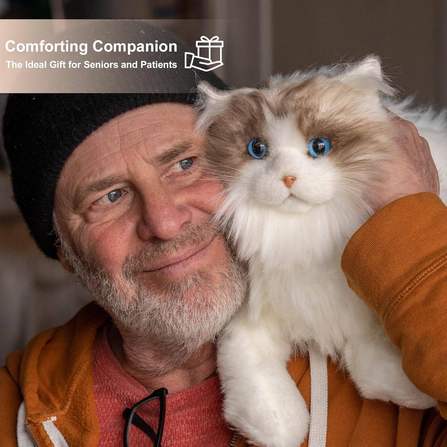 Chongker Stuffed Animals Handmade Realistic Cat Plush Toy for Elderly Adults Women Kids Cat Pet Lover Surprise Gifts - Image 3