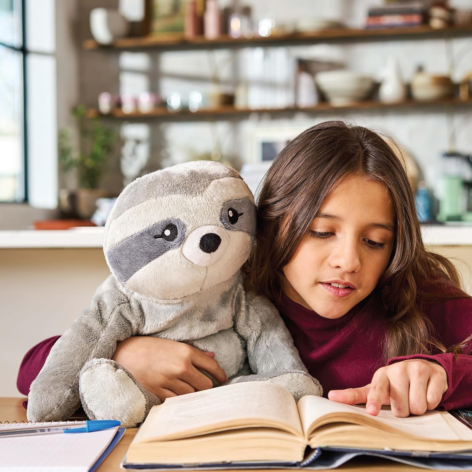 HUGIMALS Sam the Sloth 20 Inch 4.5 lb Heavy Cute Sensory Weighted Comfort Plush | Large Unscented Washable Self Care Calming Stuffed Animal for Kids, Teens and Adults - Image 4