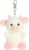 Aurora® Adorable Palm Pals™ Belle Strawberry Cow™ Clip-On- Fun Collectible Plush for Kids and Adult Collectors – Perfect for Backpacks and Birthday Gifts – White 4 Inches