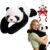 Weighted Stuffed Animal, Weighted Hugging Stuffed Animal with Extra-Long Hugging Arms, Soft Huggable Stuffed Animal for Relaxation and Comfort, For Home, Work & Travel (Panda, 11.8”)