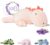 OSOCU® Microwavable Heating Pad Pink Stegosaurus Plush – 1.4 Lb Weighted Stuffed Animal Toy with Tourmaline Beads & Lavender – 16″ Squished Long Dinosaur Pillow – Lumbar Back Cushion Lasting Warmth