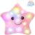WEWILL 13” Creative Twinkle Star Glowing LED Night Light Plush Stuffed Animals Toys Birthday Christmas Holiday Valentines Gifts for Toddlers Girls(Pink)
