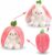 Strawberry Bunny Plush Toy, Transformable Rabbit Stuffed Animal, Soft Kids Girls Boys Girlfriend (Pink, 25cm / 9.8″)