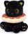 Black Cat Plush, 8inch Donut Black Cat Stuffed Animal Cute Plushies Toys for Girls Boys, Kawaii Kitten Plushie for Kids Adult, Birthday