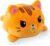 TeeTurtle Reversible Cat Plushie 4-Inch Orange Tabby Two-Sided Flip Plush Toy with Embroidered Details – Cute Mini Collectible Plush for Kids, Teens, and Adults