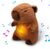 Capybara Breathing Stuffed Animal, Anxiety Relief Capybara Sleeping Plush with Realistic Breathing Motion and Soothing Music Lights Portable Plushies Birthday Gifts for Adults and Children