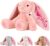 Personalized Bunny Plush for Kids Custom Bunny with Embroidered Name, Stuffed Animal for Toddler 1-3+ Girls Boys Bunnys Plush Toys Personalized Baby Newborn Kids Gifts for First Birthday Easter