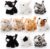 Lenwen 10 Pcs Cat Stuffed Animals Bulk Soft Cuddly Kitten Plush Sets Kittens Assorted Fluffy Stuffed Cats for Kiddos Birthday Gift Pet Party Favors Stuffers(Standing Style)